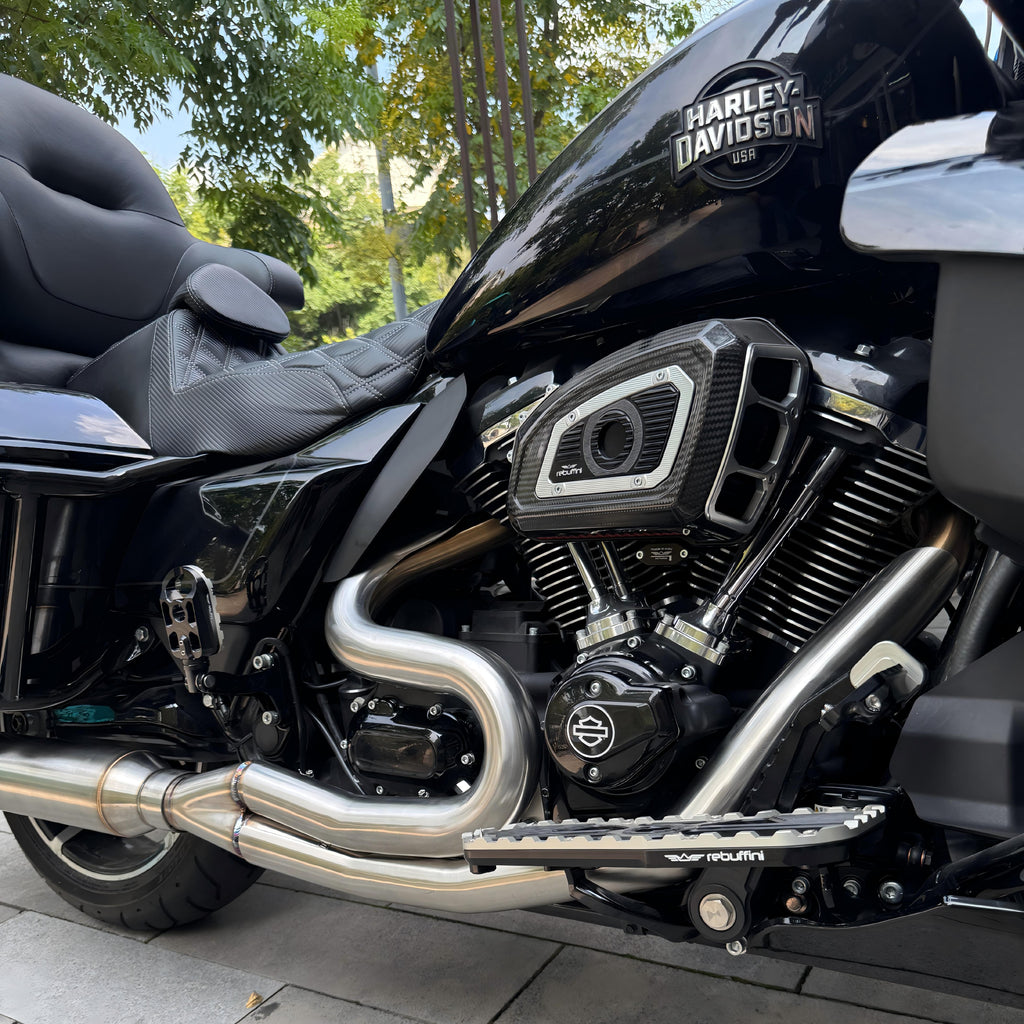 Stainless Steel 2IN1 Exhaust System Long Version For Harley Touring 2017-2026