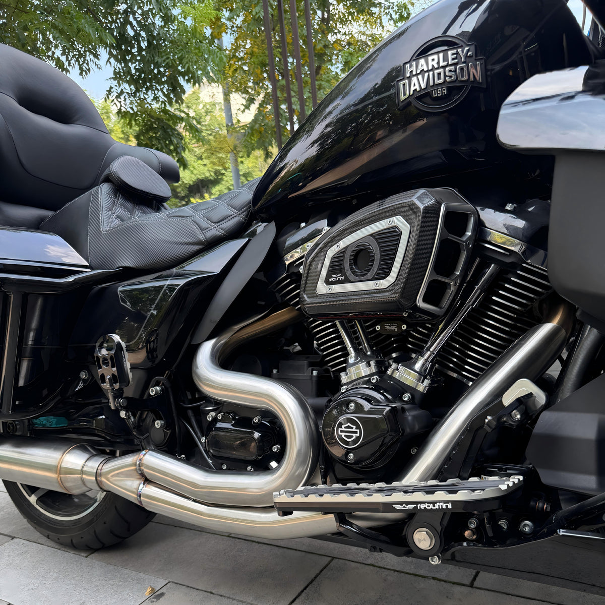 Stainless Steel 2IN1 Exhaust System Long Version For Harley Touring 2017-2026