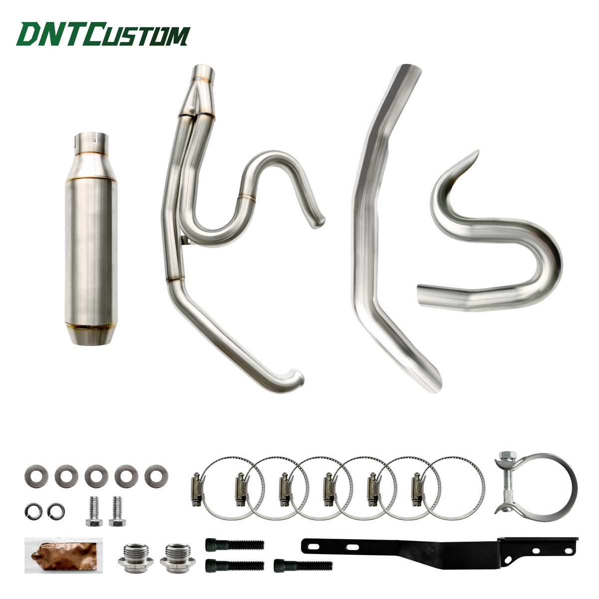 Stainless Steel 2IN1 Exhaust System Short Version For Harley Touring 2017-2026