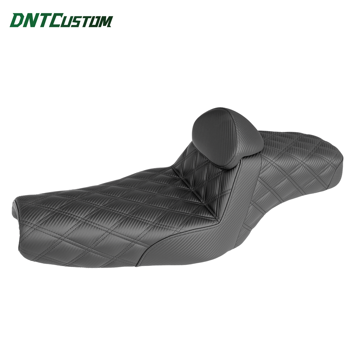 Step up seat with driver backrest Diamond pattern for Harley Sportster 2004-2022