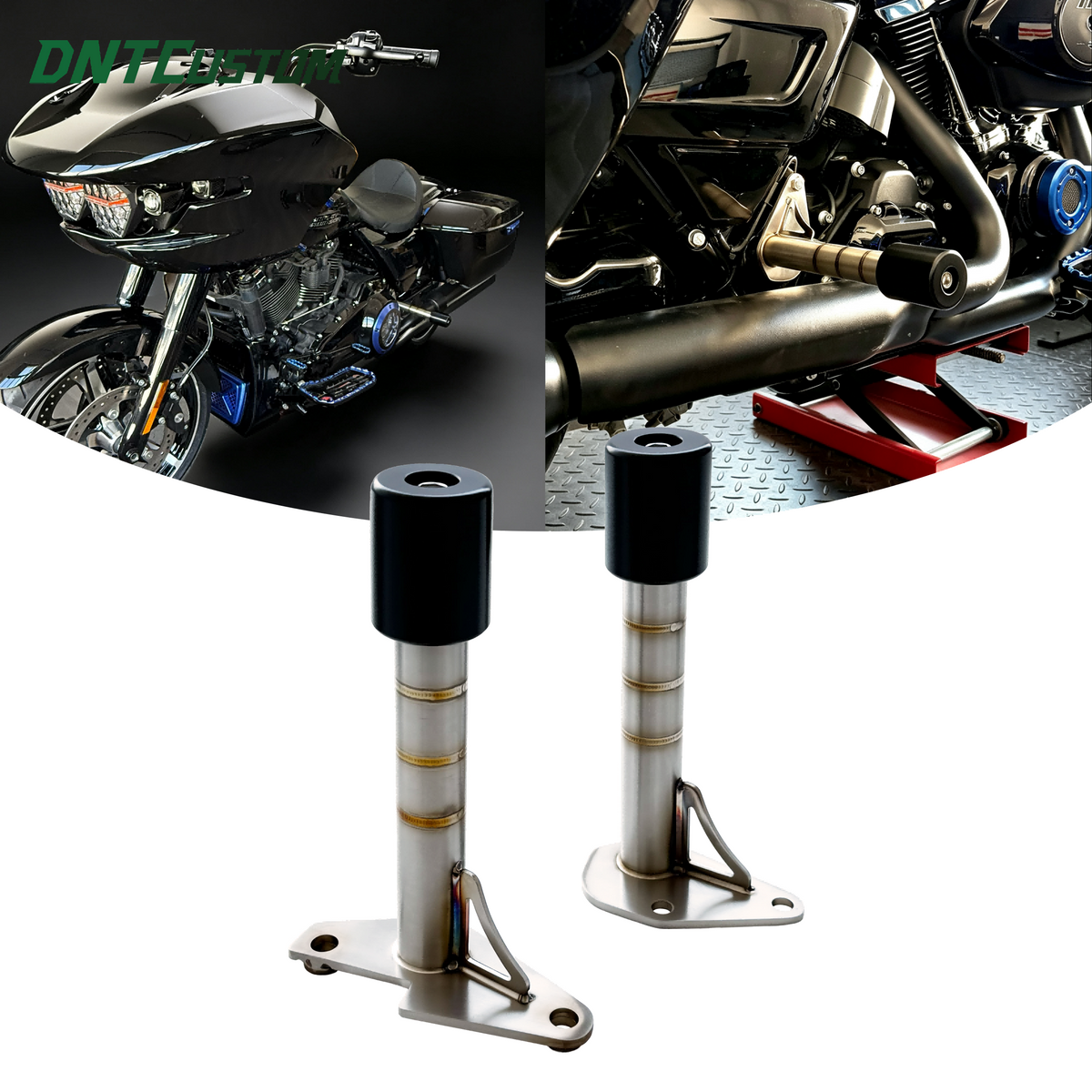 Stainless Steel Bagger Passenger Peg Crash Bar Frame Slider Fits 1996–2025 Harley-Davidson FLH Touring Models