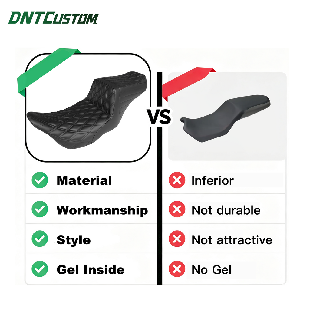 Tail Up With Gel Seat Black Double Diamond Stitch Fits Touring Street Glide Road Glide 2008-2023