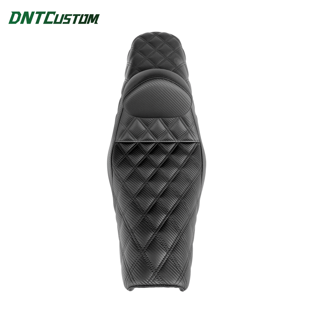 Step up seat with driver backrest Diamond pattern for Harley Sportster 2004-2022
