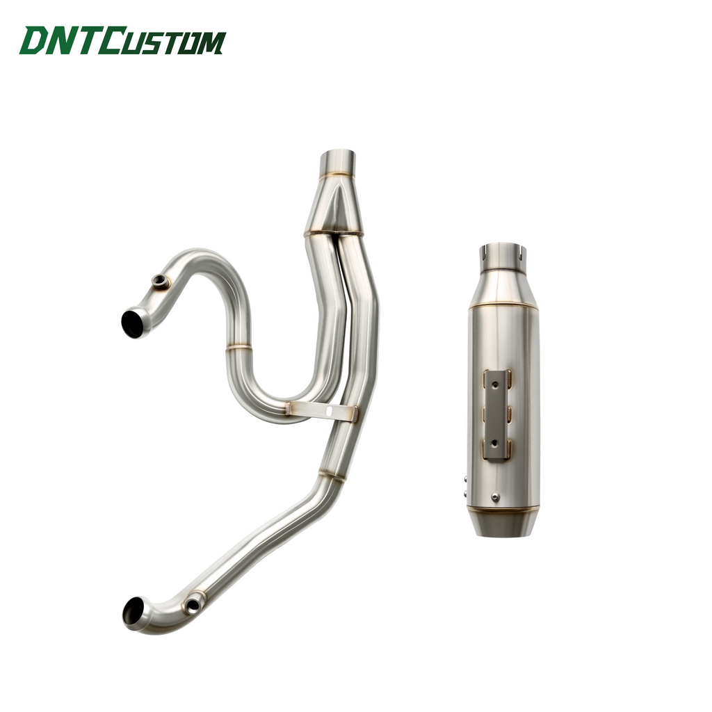 Stainless Steel 2IN1 Exhaust System Short Version For Harley Touring 2017-2026