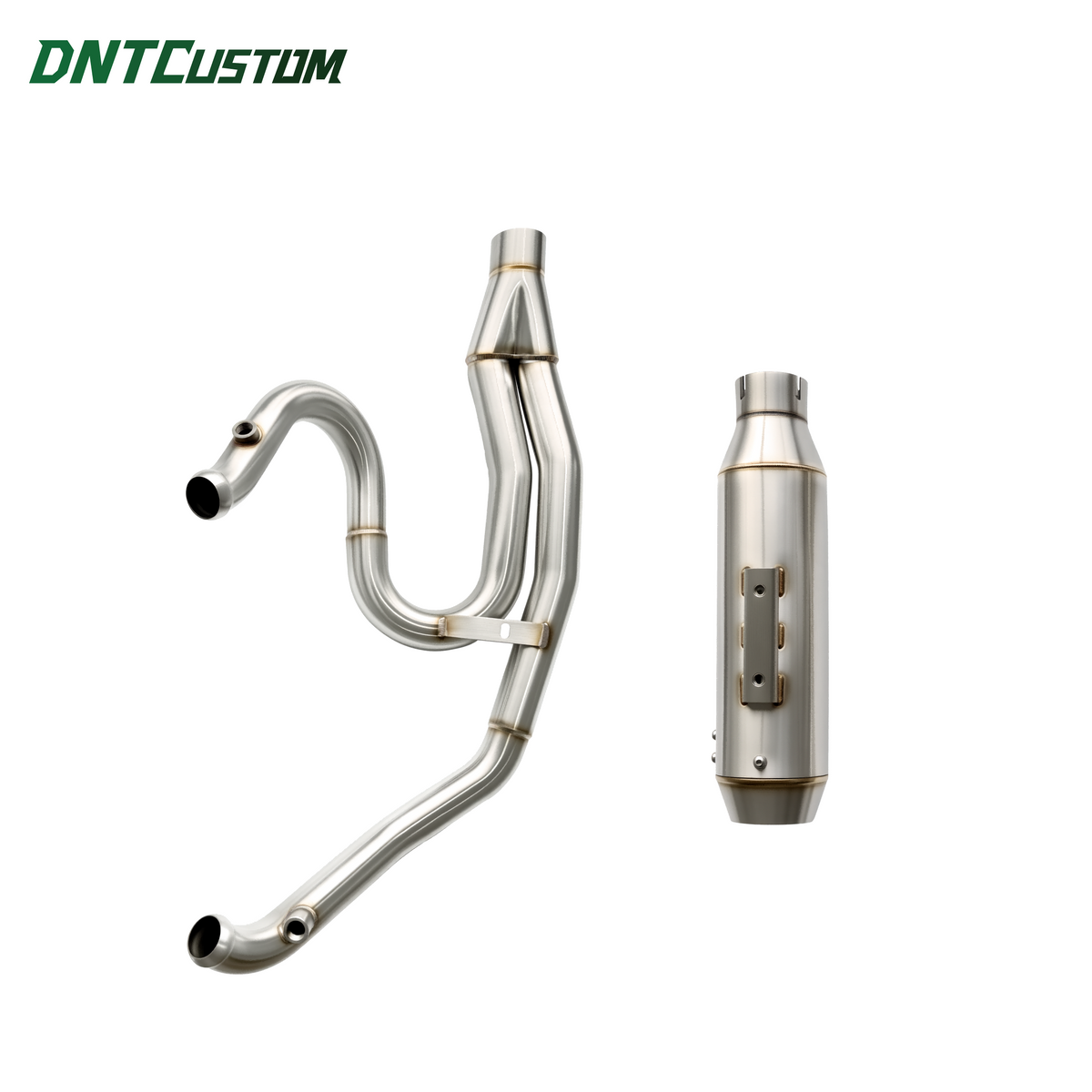 Stainless Steel 2IN1 Exhaust System Short Version For Harley Touring 2017-2026