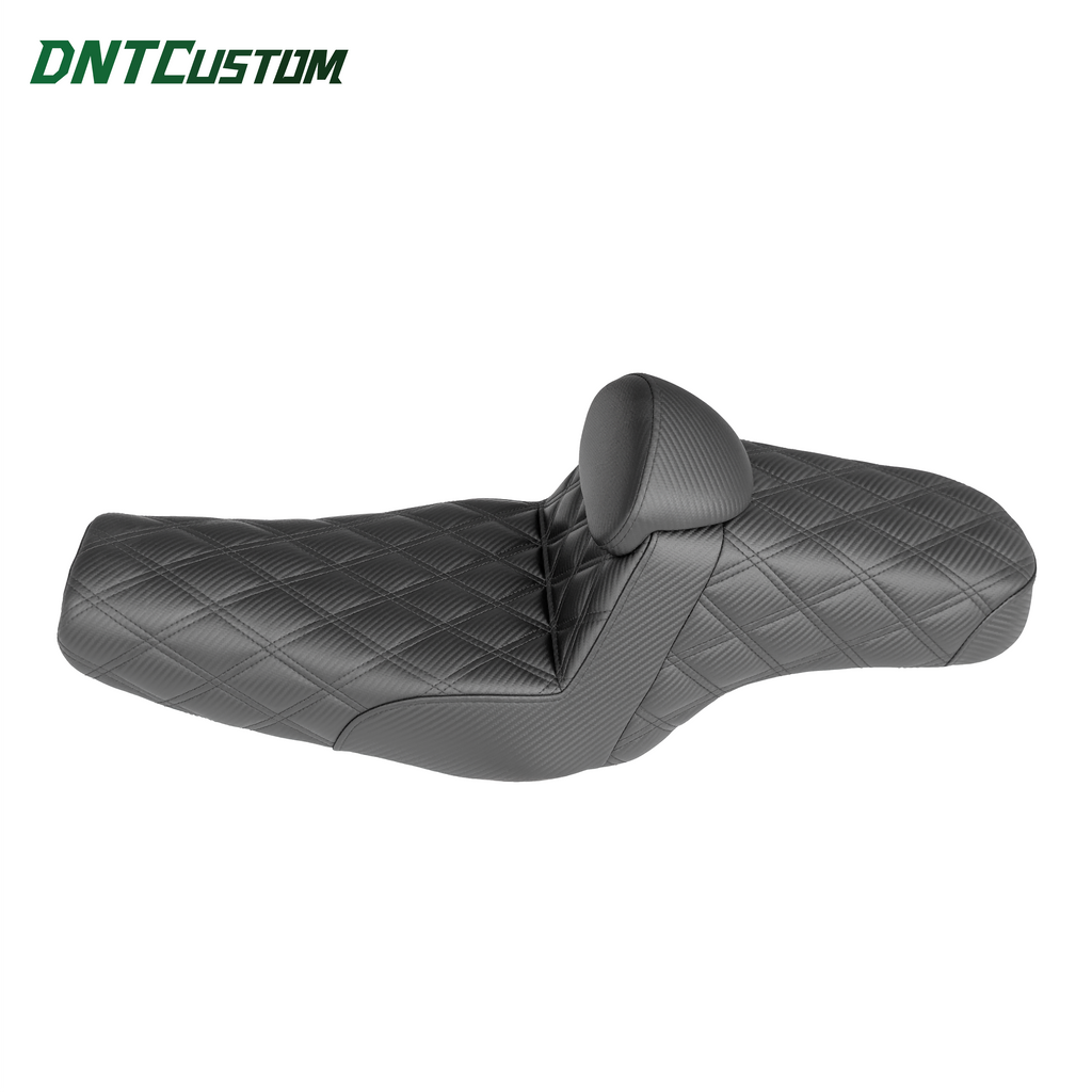 Step up seat with driver backrest Diamond pattern for Harley Sportster 2004-2022