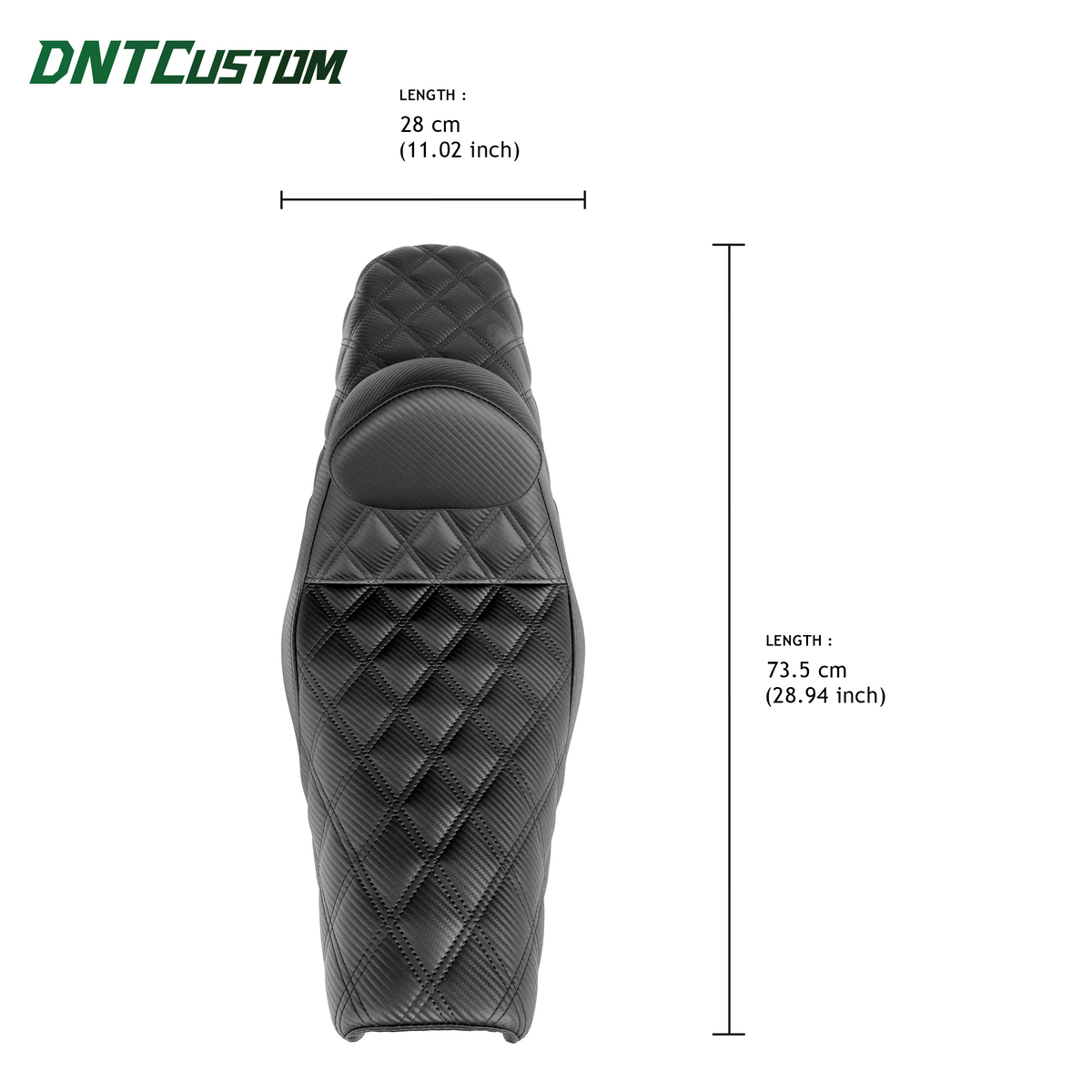 Step up seat with driver backrest Diamond pattern for Harley Sportster 2004-2022