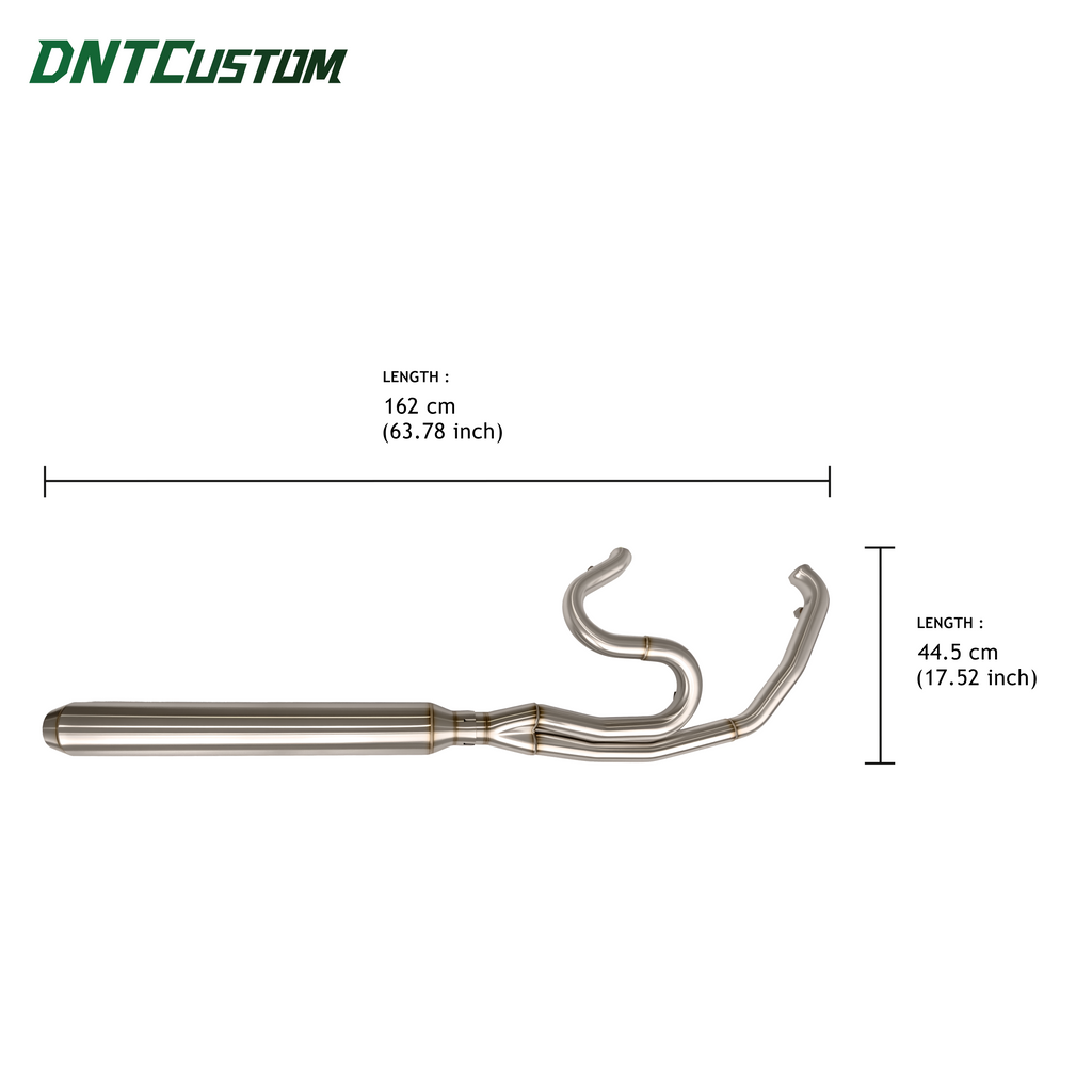 Stainless Steel 2IN1 Exhaust System Long Version For Harley Touring 2017-2026