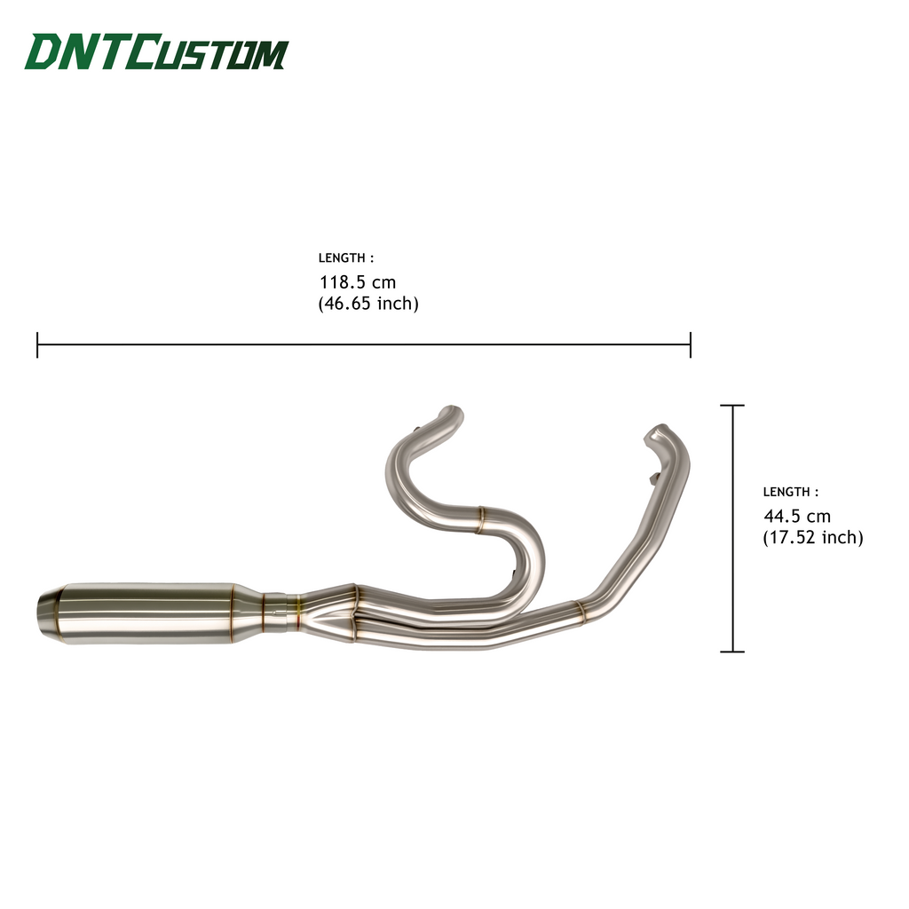 Stainless Steel 2IN1 Exhaust System Short Version For Harley Touring 2017-2026
