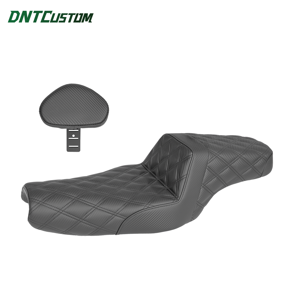 Step up seat with driver backrest Diamond pattern for Harley Sportster 2004-2022