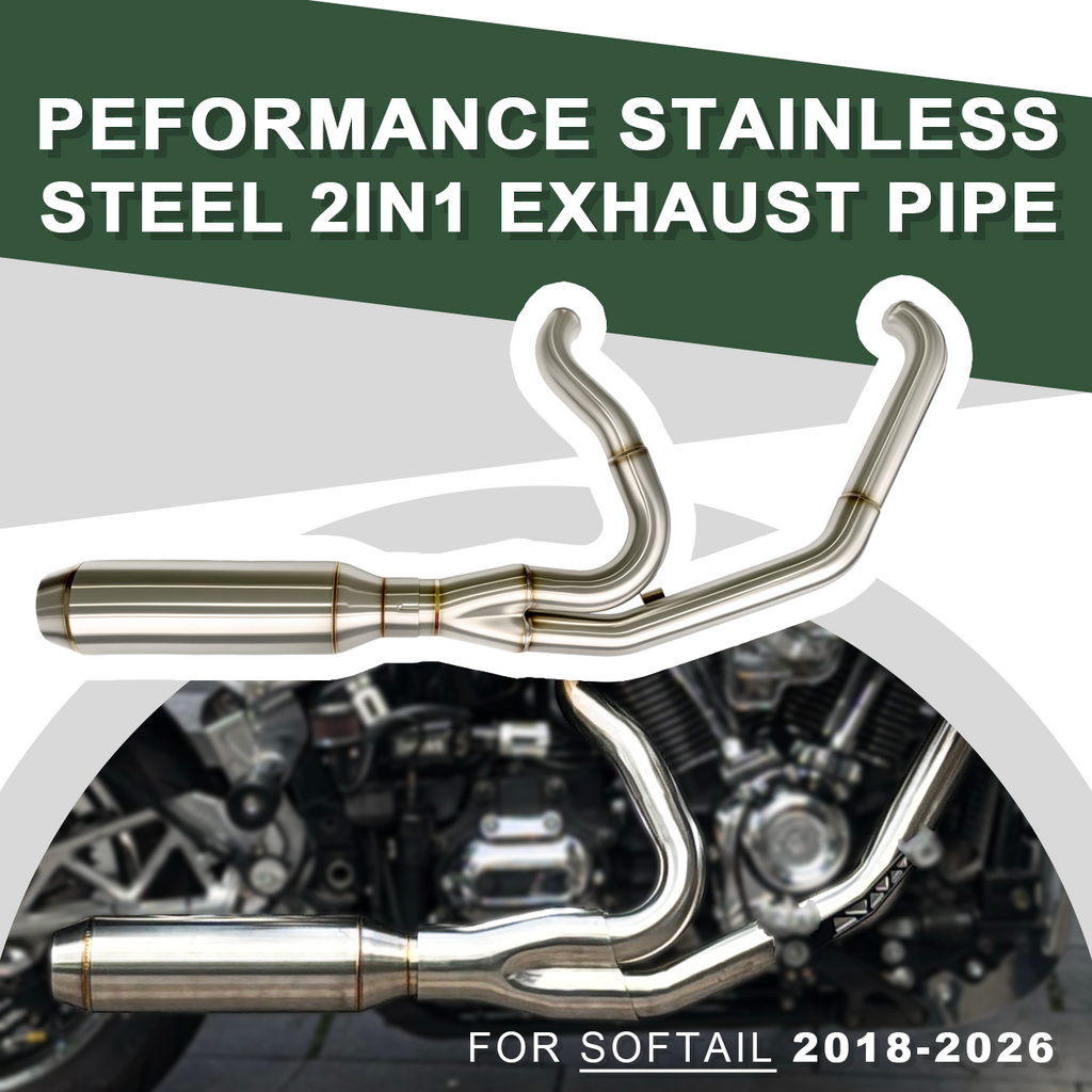 Stainless Steel 2IN1 Exhaust System For 2018-2026 Harley Softail Street Bob Low Rider S/ST Fatboy Breakout Slim