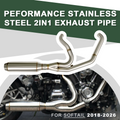 Stainless Steel 2IN1 Exhaust System For 2018-2026 Harley Softail Street Bob Low Rider S/ST Fatboy Breakout Slim