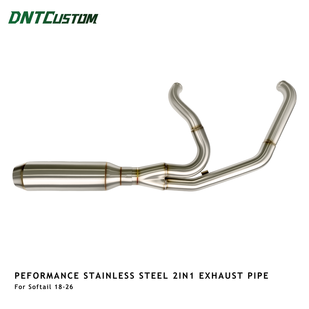 Stainless Steel 2IN1 Exhaust System For 2018-2026 Harley Softail Street Bob Low Rider S/ST Fatboy Breakout Slim