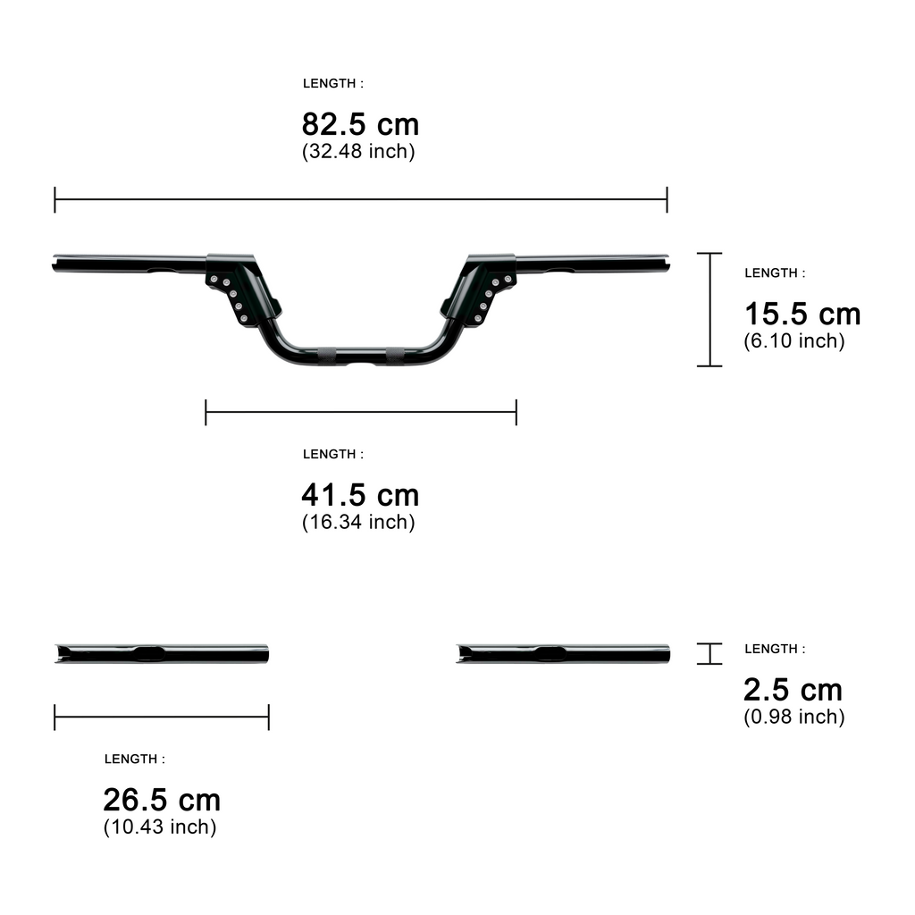 5.5 inch height Pull Back Adjustable 1 inch clamp size Handlebar for Harley