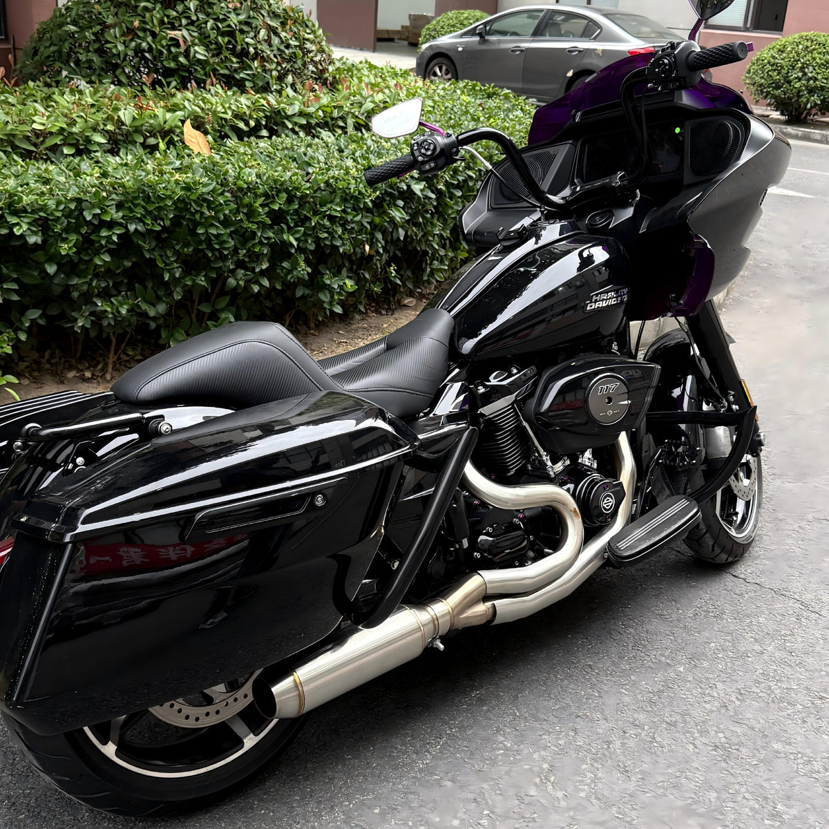Stainless Steel 2IN1 Exhaust System Short Version For Harley Touring 2017-2026