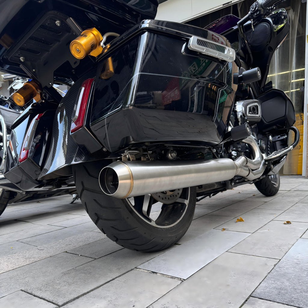 Stainless Steel 2IN1 Exhaust System Long Version For Harley Touring 2017-2026